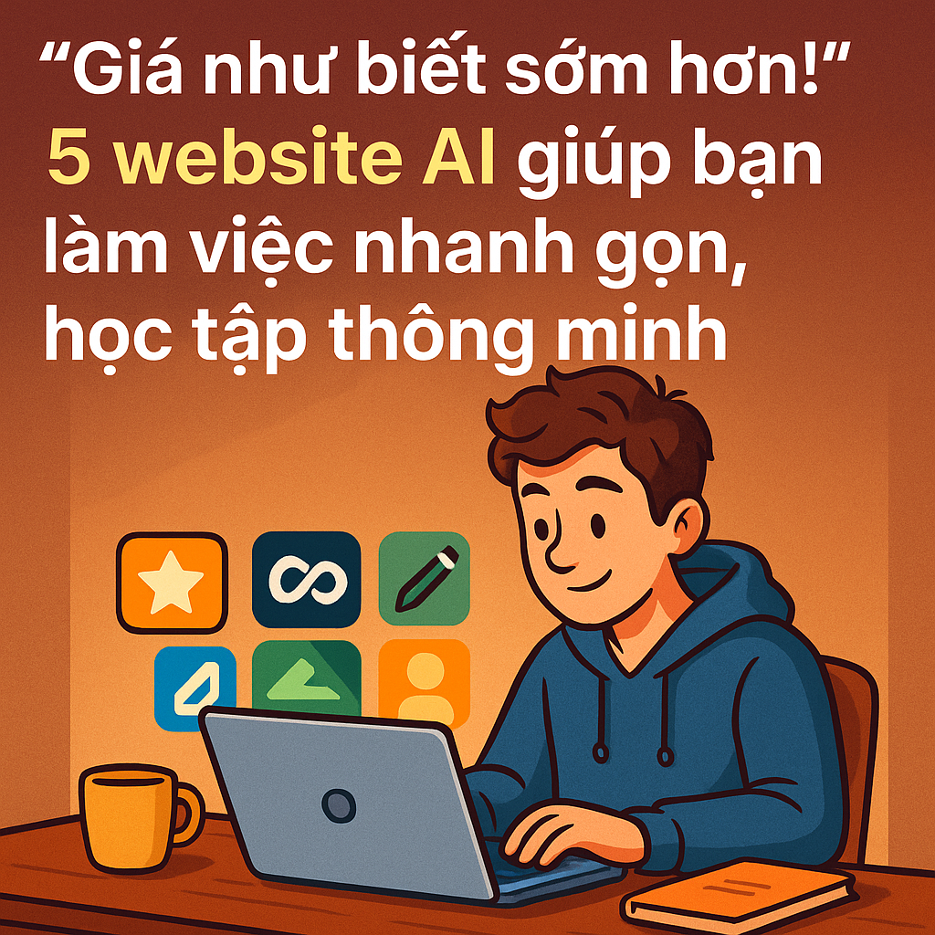 <div>&ldquo;Gi&aacute; như biết sớm hơn!&rdquo; &ndash; 5 website AI gi&uacute;p bạn l&agrave;m việc nhanh gọn, học tập th&ocirc;ng minh</div>